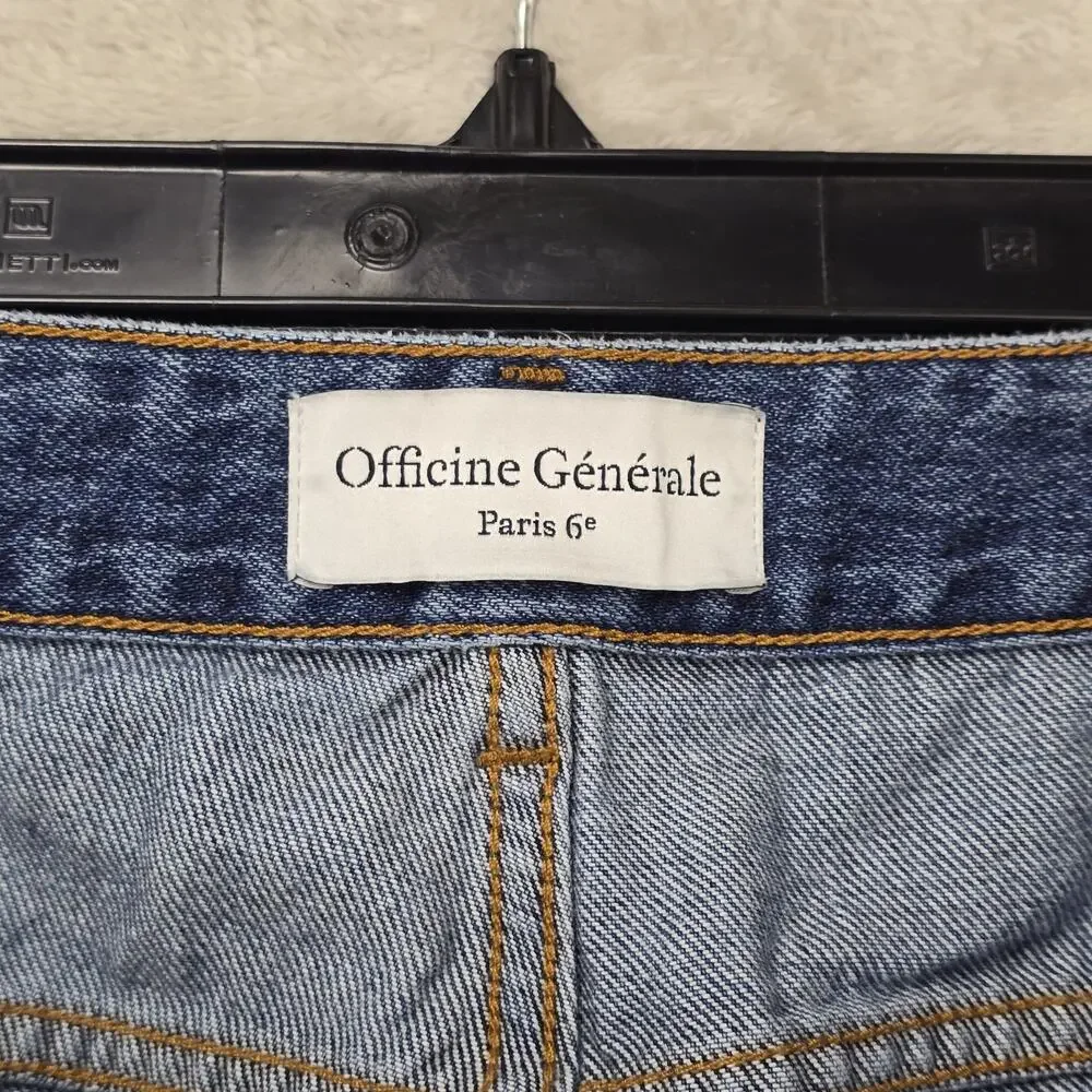 Officine Generale Blue Denim Jeans Mems 31 (Fits 32x31) 5-Pocket Button Fly